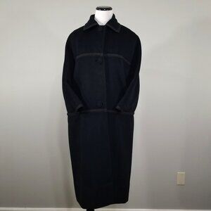 Vintage Don Loper Coat Black Womens M/L 3/4 Sleeve Beverly Hills Iconic 50s